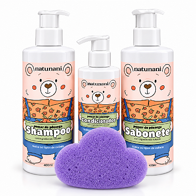 Kit Infantil Pomar de Pêssego Natunani + Esponja Nuvem de Brinde