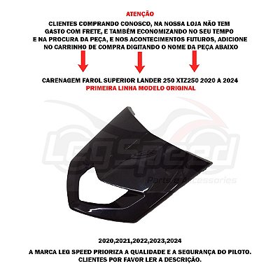 CARENAGEM FAROL INFERIOR LANDER 250 XTZ 250 2020 2024 MOD ORIGINAL 1 LINHA