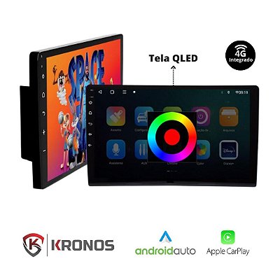 CENTRAL MULTIMÍDIA UNIVERSAL QLED+ SC9863 OCTA 4/64 9'' USB / BT / GPS / WAZE / NETFLIX / YOUTUBE - KRONOS