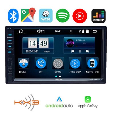 CENTRAL MULTIMIDIA MP5  COM APPLE CARPLAY ANDROID AUTO (COM FIO) - KX3