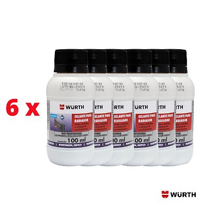KIT 6 x SELANTE BIODEGRÁDAVEL PARA RADIADOR 100 ML - WURTH 0893541101