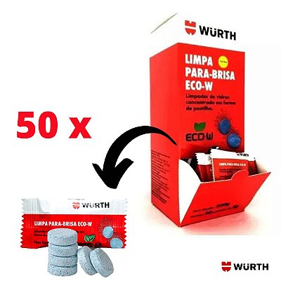 KIT 50 x LIMPA PARA BRISA EM PASTILHAS ECO-W DE 5G - 1UN - WURTH 0892333001