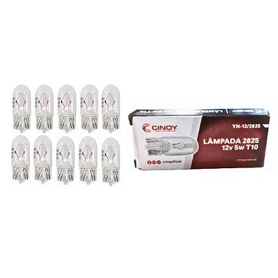 LAMPADA COMUM T10 PINGO ESMAGADO 2821 C/10 - CINOY