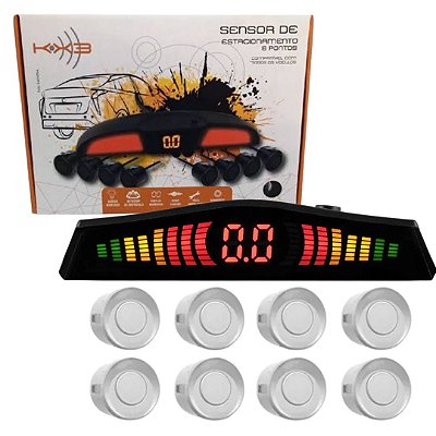 SENSOR DE ESTACIONAMENTO 8 PONTOS BRANCO - KX3