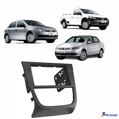 MOLDURA PAINEL 7" GOL/VOYAGE/SAVEIRO G5 C/ SUPORTE 2 BOTÕES - PERMAK