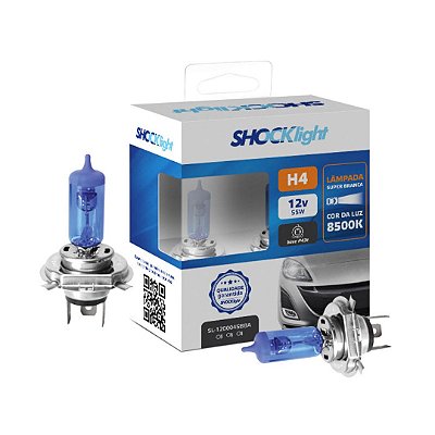 LAMPADA SUPER BRANCA H4 (PAR) -SHOCKLIGHT