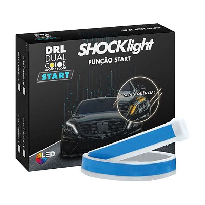 FITA DE LED DRL 75 CM BRANCA E AMBAR CONJUGADA COM SETA - SHOCKLIGHT SL-DC75