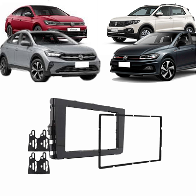 MOLDURA PAINEL 7" POLO/VIRTUS 18/ T-CROSS 19/ E NIVUS 20/ BLACK PIANO 2DIN 7'' - 4026MD FIAMON