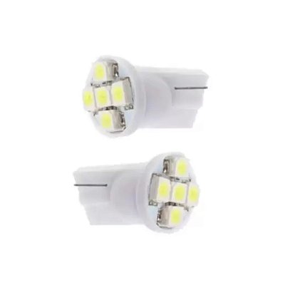 LAMPADA LED T10 PINGO ESMAGADO 9 LED CABEÇA RETA (PAR)
