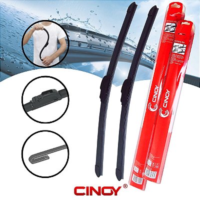 PAR DE PALHETAS LIMPADOR PARABRISA SILICONE AUTOMOTIVA CINOY