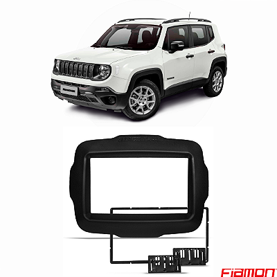 MOLDURA PAINEL  7" JEEP RENEGADE 15/ 2DIN PRETA - 4138MD FIAMON