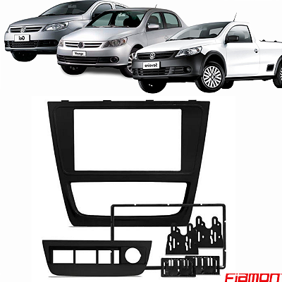 MOLDURA PAINEL 7" GOL/SAVEIRO/VOYAGE G5 C/ SUPORTE 4 BOTÕES PRETA - 4283MD FIAMON