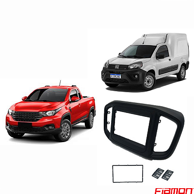 MOLDURA PAINEL 7" STRADA 21/ E FIORINO E PEUGEOT 22/ PRETO FOSCO 2DIN - 4216MD FIAMON