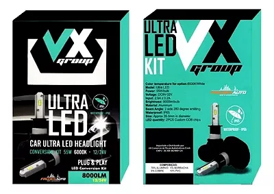 KIT LÂMPADA ULTRA LED TURBO H3 LUZ BRANCA PURA CARRO INFINITY