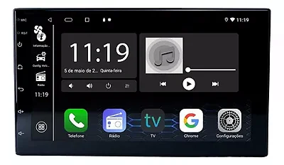 CENTRAL MULTIMIDIA ANDROID 7" OCTA 2G/64G APPLE CARPLAY ANDROID AUTO (SEM FIO) - UPPERTECH