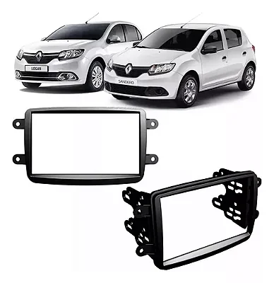 MOLDURA PAINEL 7" DUSTER/ SANDERO 07/15 / LOGAN 07/15 / KWID 17/ CAPTUR 17/ 2DIN PRETA - EXPEX