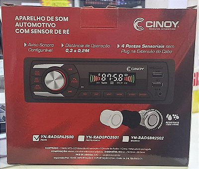 SOM AUTOMOTIVO 4x45W C/ SENSOR  BRANCO - CINOY