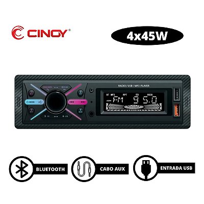 SOM AUTOMOTIVO RGB POWER/BT 4x45W 2xUSB - CINOY