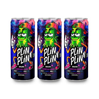 Cerveja Plin Plin Artesanal Lager Terpenada Bud Amnésia Haze Pack 3 Unidades
