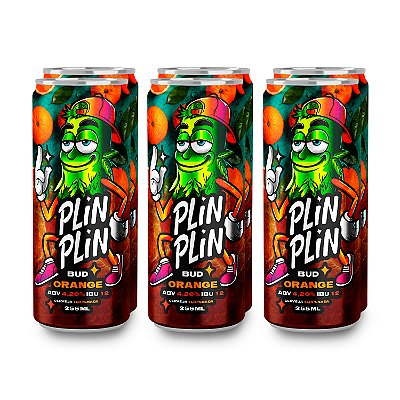 Cerveja Plin Plin Artesanal Lager Terpenada Bud California Orange Pack 6 Unidades