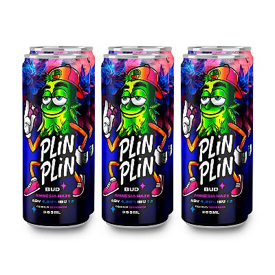Cerveja Plin Plin Artesanal Lager Terpenada Bud Amnésia Haze Pack 6 Unidades