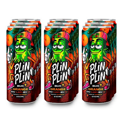 Cerveja Plin Plin Artesanal Lager Terpenada Bud California Orange Pack 9 Unidades