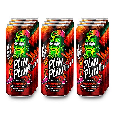 Cerveja Plin Plin Artesanal Lager Terpenada Bud Mango Pack 9 Unidades