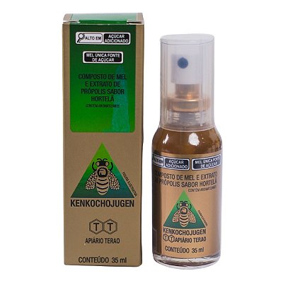 3 Unidades de Composto de Mel e Extrato de Própolis Sabor Hortelã KENKOCHOJUGEN 35ml