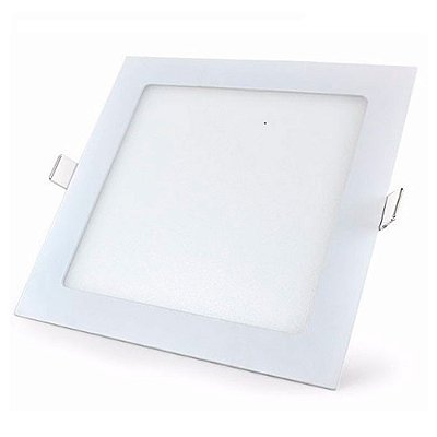 Plafon Painel Led Embutido Quadrado 18W 3000k Quente Maxxy
