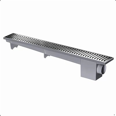 Ralo Sifonado Modulável Linear Cromado 50cm com Grelha Herc