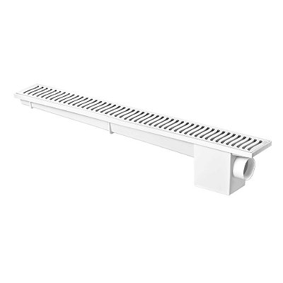 Ralo Linear Modulável Sifonado 50cm com Grelha Branco Herc