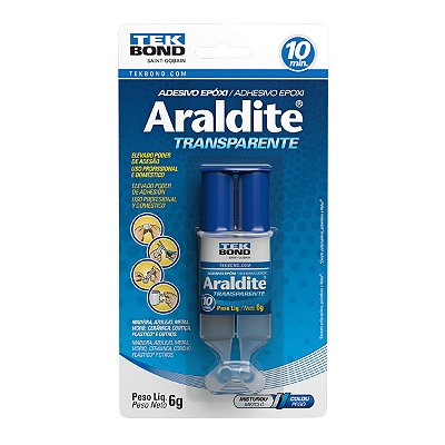 Adesivo Araldite Transparente Blister 6G Seringa Tekbond