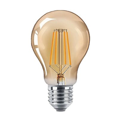 Lâmpada Filamento de LED Bulbo A60 4W Âmbar Bivolt Galaxy