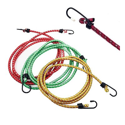 Elástico para Bagageiro com Gancho 1,20Mt kit 10 peças Rayco
