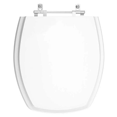 Assento Sanitário Branco Cromado em MDF Thema Sicmol