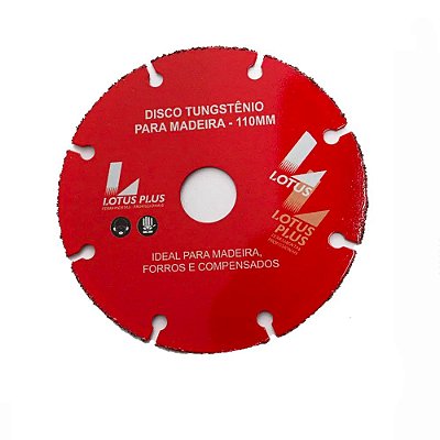 Disco de Corte Tungstênio Para Madeira s/ Dentes 110mm Lotus