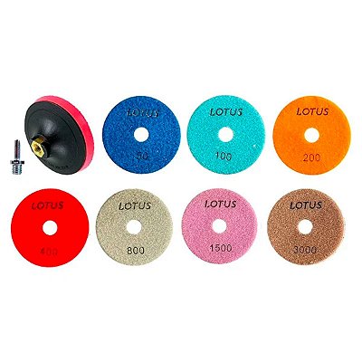 Jogo de Lixas Diamantadas para Polimento com Suporte Lotus