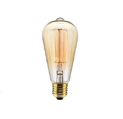 Lâmpada Filamento Carbono ST64 40W 127V Luz Amarela Galaxy Led