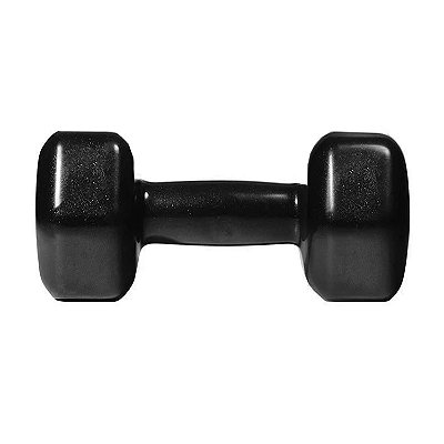 Halter Sextavado Peso Academia Emborrachado 1kg Preto Treino