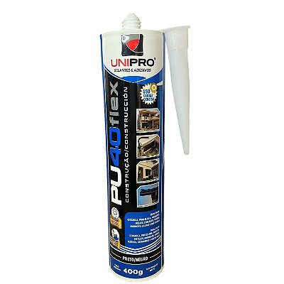 Adesivo de Silicone PU40 Flex para Construção Preto Unipro