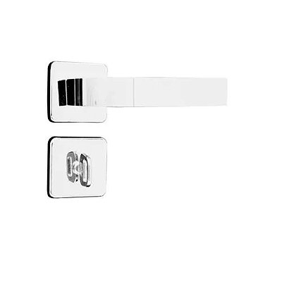 Fechadura Porta Banheiro Alavanca 40 Moderna Roseta Cromada