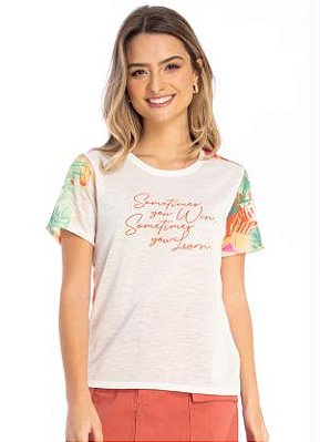 T-shirt Manga Curta Estampa Sometimes