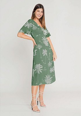 Vestido Midi em Viscose