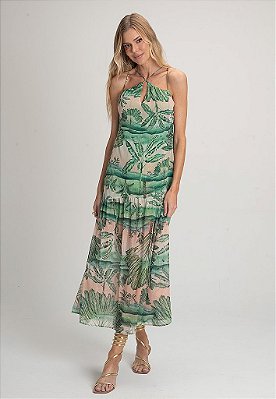 Vestido Longo Cruzado nas Costas