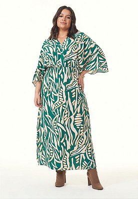 Vestido Longo Floral Plus Size