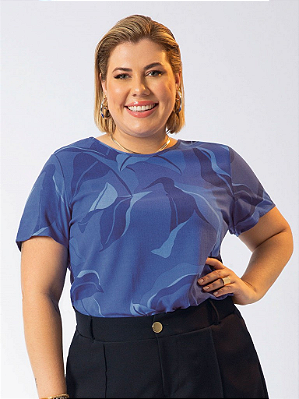 Blusa Blus Size Estampa Rotativa