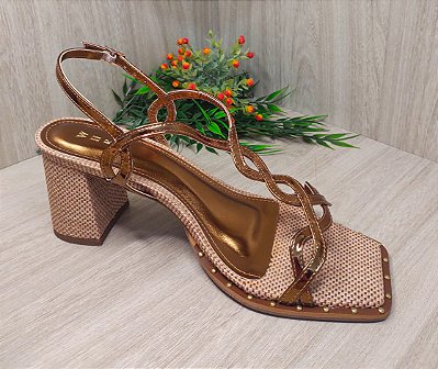 Sandália Vira Cravo Specchio Bronze