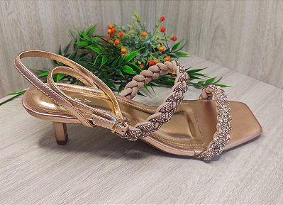 Sandália Salto Baixo Fino Ipanema Cobre