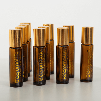 Frasco de Vidro Âmbar Rollon 10ml Bioaromattic