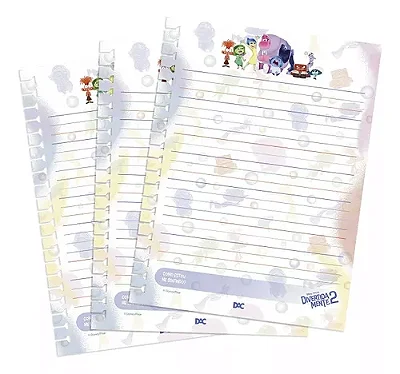 Refil Folhas Fichario Colegial Divertidamente 96 Folhas Dac